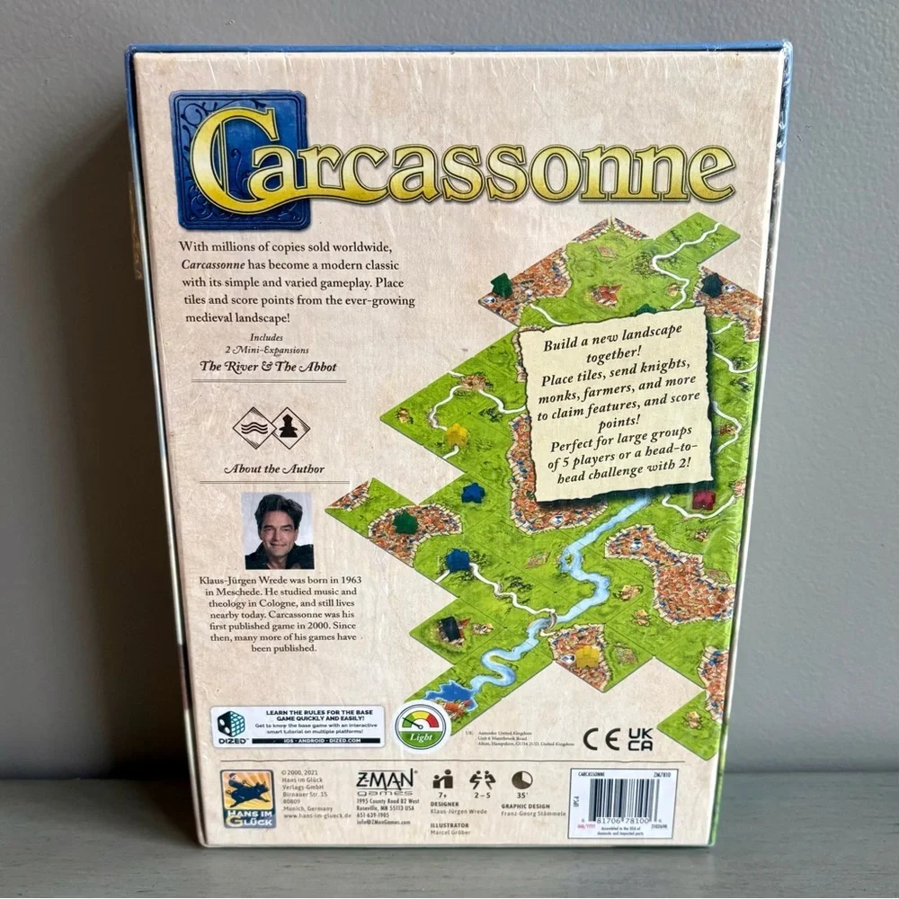 Z-Man Carcassonne Board Game Classic Tile Laying Strategy Game Family 7+ NEW